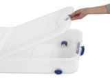 (2 pack)66 Quart Latching Underbed Wheeled Storage Bin, Clear Plastic Storage Container with Latch 10228695
