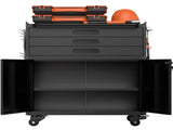 34.3" Rolling Metal Tool Cabinet - Heavy Duty Garage Storage with Lockable Doors & 3 Drawers, Mobile 62640081
