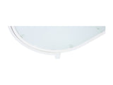 Modern Outdoor Oval Coffee Table with Tempered Glass Top, White Aluminum Frame, Weather-Resistant N767P389536A