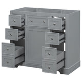 36" Bathroom Vanity without Sink, Cabinet Base Only, One Cabinet and Six Drawers, Grey WF306253AAE