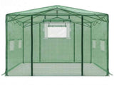 8*12ft Plastic Sprayed Iron Pipe PE Mesh Foldable Greenhouse Shed Green 81805436