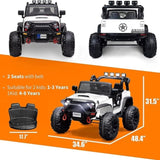 ZUN Large Wheels 2 Seater Kids Electric Car Powerful Electric Ride On Truck w/Remote Control, 2 Speeds, 23918294