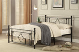 1pc Full Platform Bed Black Finish Metal Frame Ball Finials Modern Traditional Look B011P207843