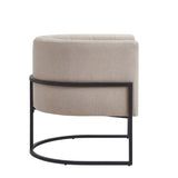 Upholstered Linen Accent Chair with Black Metal Stand,Mid-Century Living Room Leisure Chair with W2186P243108