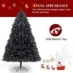 ZUN 6ft 1150 Branches PVC Christmas Tree Black 75974042