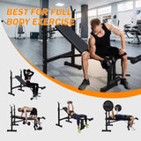 ZUN Weight Bench, Bench Press Set with Squat Rack and Bench for Home Gym Full-Body Workout 55415925