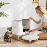 Stainless Steel Enclosed Litter Box for Cats 37625480