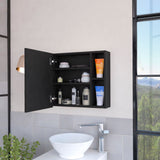 ZUN Minsk Medicine Cabinet, Mirror, Two External Shelves, Single Door Cabinet, Three Interior Shelves B128P148749