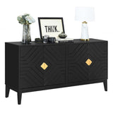 4-Door Sideboard Storage Cabinet for Living Room and Dining Room, Two Large Cabinets with Gold N759P192449B