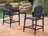 Outdoor Acacia Wood Adirondack Barstools, Set of 2, Dark Gray 61680.00DGRY