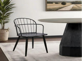 Drylan Steel Framed Side Chair in Black Powder Coated Finish and Black Brushed Wood B2736P511289