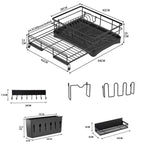 ZUN 2-in-1 Expandable Dish Drying Rack Kit, Stainless Steel Dish Rack Set with Utensil Holder, Cutting 49604699