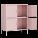 ZUN 4 Door Metal Accent Storage Cabinet for Home Office,School,Garage pink 39015106