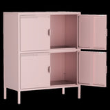 ZUN 4 Door Metal Accent Storage Cabinet for Home Office,School,Garage pink 39015106