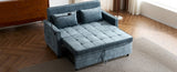 56.9" Loveseat Sofa Pull-out Sofa Bed Sleeper Sofa with a Reversible Backrest Cushion, Side Pockets, N719P208853R