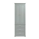 ZUN Tall Storage Cabinet with Three Drawers for Bathroom/Office, Grey WF299282AAE