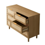 ZUN 6 drawers Rattan dresser Rattan Drawer, Bedroom,Living Room W75763040