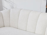 50.2'' Wide Upholstered Chenille Mini Loveseat Accent Couch, Modern Glam Small Settee with Metal W3118P397104