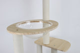 wood cat tree with large condo wood ladder and transparent spacecraft 165cm W243P326634