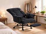 High Back Reclining Office Chair with Footrest, High Resilience Foam Seat, Rolling Wheels Desk Chair 83806938