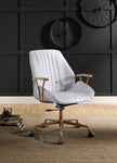 ZUN Vintage White Office Chair with Swivel B062P215466