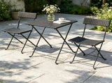 3 Piece Folding PE Rattan Bistro Set, Black Wicker Patio Dining Set with 1 Coffee Table & 2 43058602