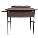 ZUN 8x4ft Grill Gazebo,metal gazebo with Soft Top Canopy and Steel Frame with hook and Bar W65642412
