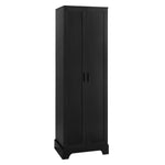 ZUN Storage Cabinet with Two Doors for Bathroom, Office, Adjustable Shelf, MDF Board, Black N725P181207B