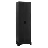 ZUN Storage Cabinet with Two Doors for Bathroom, Office, Adjustable Shelf, MDF Board, Black N725P181207B