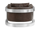 Betla Espresso Top Grain Leather & Aluminum Accent Chair B2726P457630