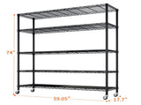 Heavy Duty Shelves 59.06" W Wire Shelving Unit with Wheels 3125LBS NSF Metal Shelves for 91765817