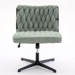 ZUN Armless Office Desk Chair No Wheels, GREEN W1372131078