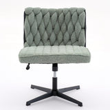 ZUN Armless Office Desk Chair No Wheels, GREEN W1372131078