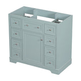 ZUN 36" Bathroom Vanity without Sink, Cabinet Base Only, One Cabinet and Six Drawers, Green WF306253AAG