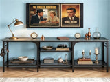 Industrial 3-Tier TV Stand for 65 Inch TV, Heavy Duty Metal Frame Entertainment Center with Anti-Tip 47939167