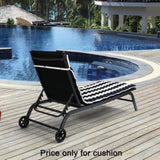 2 PCS Set Outdoor Lounge Chair Cushion Replacement Patio Seat Cushion BLACK-WHITE Stripe Sale to 68957994