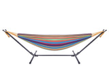 Portable Outdoor Polyester Hammock Set Black Background & Silver Flower & Colorful 37945871