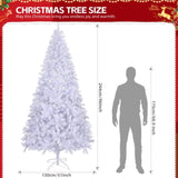 ZUN 8 FT Pre-lit Artificial Christmas Tree, APP Controlled Xmas Tree Hinged Branches with 500 RGB Lights 34343736