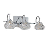 Brushed Nickel Finish Vintage Crystal Vanity Light - Elegant 3-Light Bathroom Mirror Fixture with W1340P206723