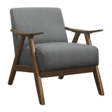 Modern Home Furniture Gray Fabric Upholstered 1pc Accent Chair Walnut Finish Wood Cushion Back and B01172764
