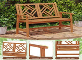 Solid Hardwood 2-Person Garden Bench, 660 LBS Capacity Ergonomic Patio Loveseat 29247752