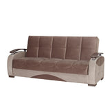 PrimeNest Yalise Collection Upholstered Convertible Sofabed with Storage, Brown B030P286547
