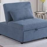 Contemporary Blue Gray Sleeper Sofa Chair Pillow Plush Tufted Seat 1pc Convertible Sofa Chair Sherpa B011P163903