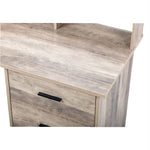 ZUN Gray embossed particleboard with triamine laminated desktop storage layer 110*50*95cm three drawers 63916643