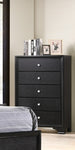 ZUN 1pc Modern Glam Style Black Finish Glam Five Drawer Chest Pattern Wooden Bedroom Furniture B011P216718