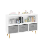 ZUN Kids bookcase with Collapsible Fabric Drawers, Children's Book Display, Toy Storage Cabinet 11190729