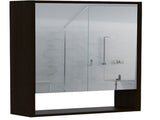 Medicine Single Door Cabinet 35" H, Two Interior Shelves, One External Shelf, Black B097133126