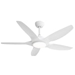 ZUN 48 Inch Ceiling Fan with Dimmable LED Light and Remote Control, 5 ABS Blades DC Motor White W934P211116