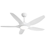 ZUN 48 Inch Ceiling Fan with Dimmable LED Light and Remote Control, 5 ABS Blades DC Motor White W934P211116