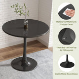 ZUN Modern Round Dining Table, ∅31.5'' Kitchen Dining Room Furniture, Coffee Table, Leisure Table, W2641P238037